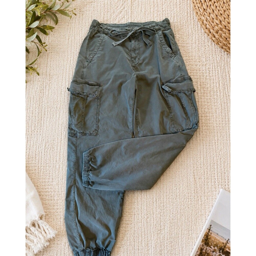 American Eagle Womens Cargo Jogger Pants 6 Regular Olive Green Stretch